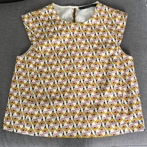 Zara Trafaluc Floral Print Cap Sleeve Top M